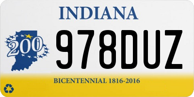 IN license plate 978DUZ