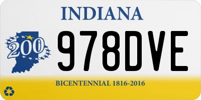 IN license plate 978DVE