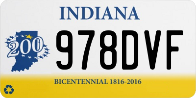 IN license plate 978DVF