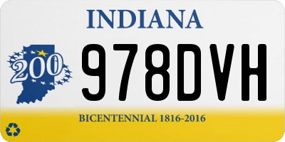 IN license plate 978DVH