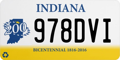 IN license plate 978DVI