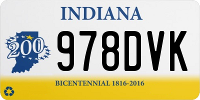 IN license plate 978DVK
