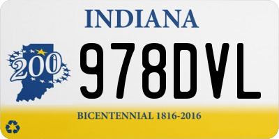 IN license plate 978DVL