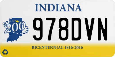 IN license plate 978DVN