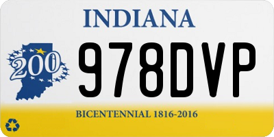 IN license plate 978DVP