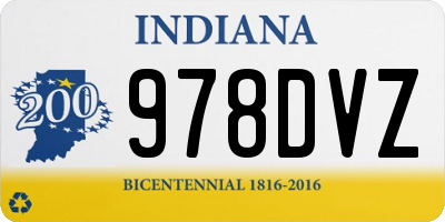 IN license plate 978DVZ