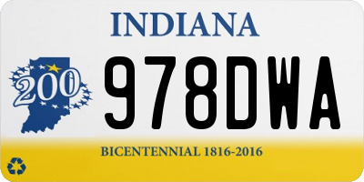 IN license plate 978DWA
