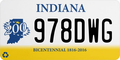 IN license plate 978DWG