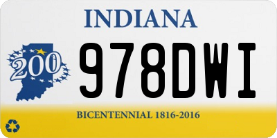 IN license plate 978DWI