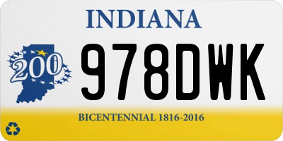 IN license plate 978DWK