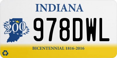 IN license plate 978DWL