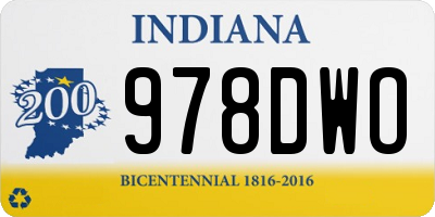 IN license plate 978DWO