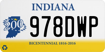 IN license plate 978DWP
