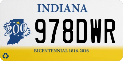 IN license plate 978DWR