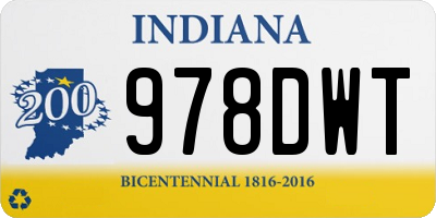 IN license plate 978DWT