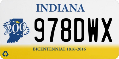 IN license plate 978DWX