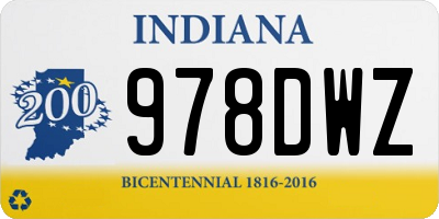 IN license plate 978DWZ