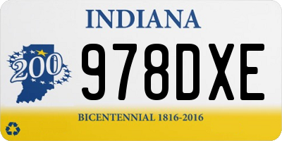 IN license plate 978DXE