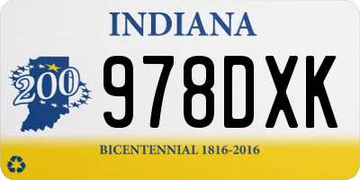 IN license plate 978DXK