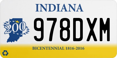 IN license plate 978DXM