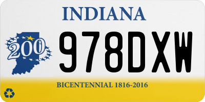 IN license plate 978DXW