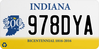 IN license plate 978DYA