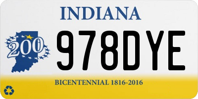 IN license plate 978DYE