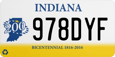 IN license plate 978DYF