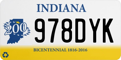 IN license plate 978DYK