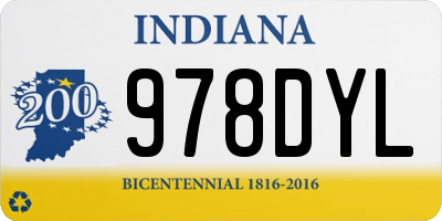 IN license plate 978DYL