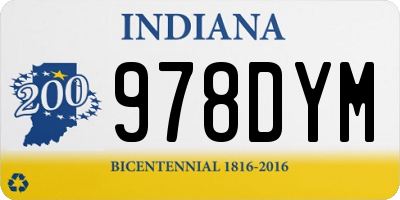IN license plate 978DYM