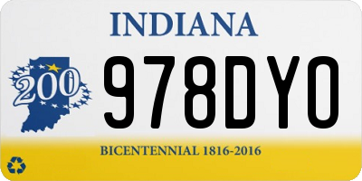 IN license plate 978DYO