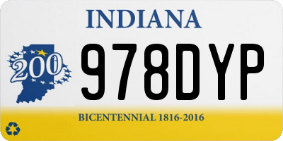 IN license plate 978DYP