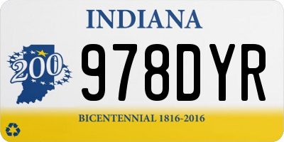 IN license plate 978DYR