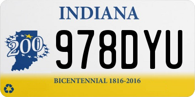 IN license plate 978DYU