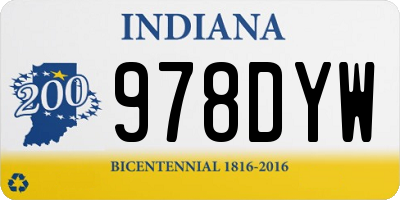 IN license plate 978DYW
