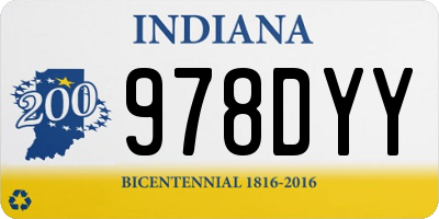 IN license plate 978DYY