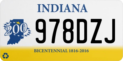IN license plate 978DZJ