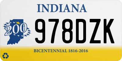 IN license plate 978DZK