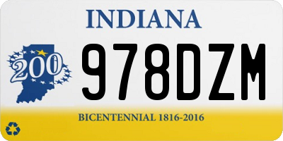IN license plate 978DZM