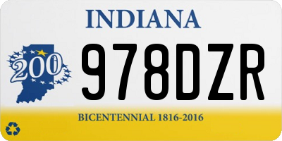 IN license plate 978DZR