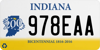 IN license plate 978EAA