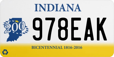IN license plate 978EAK