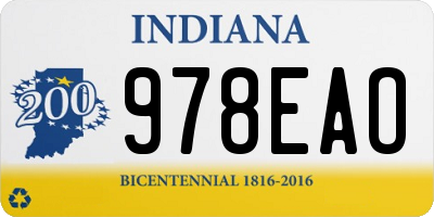 IN license plate 978EAO