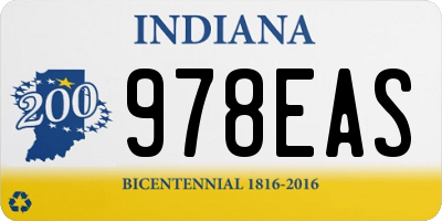 IN license plate 978EAS