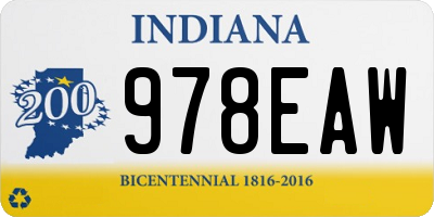 IN license plate 978EAW