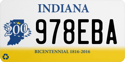 IN license plate 978EBA