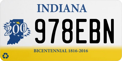 IN license plate 978EBN