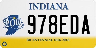 IN license plate 978EDA