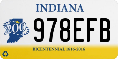 IN license plate 978EFB